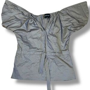 Monica Nera Beige women’s blouse top size small cotton
